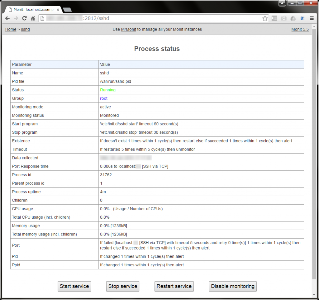 参考：sshd監視ステータス